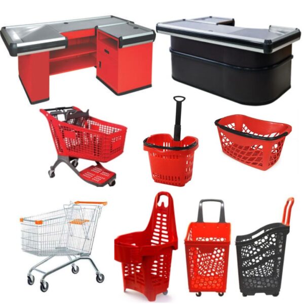 Checkout Counters ,chips & Dumping Baskets , Shopping Baskets & Shopping Cart