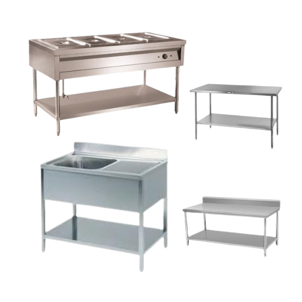 Stainless Steel Bowls & Tables